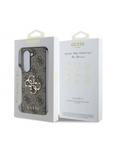 Guess PU 4G metalllogofodral till Samsung Galaxy Z Fold 6 Brun