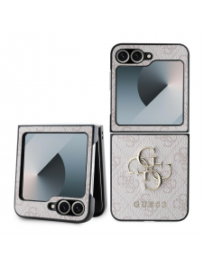 Guess PU 4G metalllogofodral för Samsung Galaxy Z Flip 6 Pink