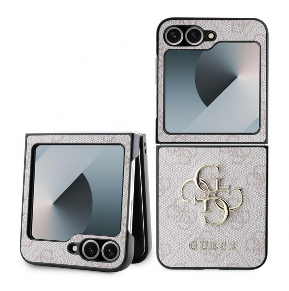 Guess PU 4G metalllogofodral för Samsung Galaxy Z Flip 6 Pink