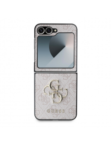 Guess PU 4G metalllogofodral för Samsung Galaxy Z Flip 6 Pink