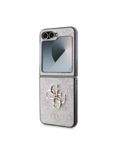 Guess PU 4G metalllogofodral för Samsung Galaxy Z Flip 6 Pink