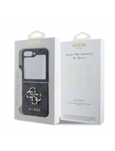 Guess PU 4G metalllogofodral till Samsung Galaxy Z Flip 6 Grå