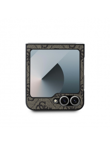 Guess PU 4G metalllogofodral för Samsung Galaxy Z Flip 6 Brown