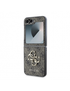 Guess PU 4G metalllogofodral för Samsung Galaxy Z Flip 6 Brown