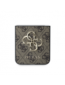 Guess PU 4G metalllogofodral för Samsung Galaxy Z Flip 6 Brown
