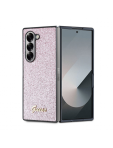 Guess PC/TPU Glitter Flakes metalllogofodral för Samsung Galaxy Z Fold 6 Pink