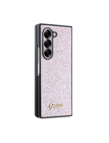 Guess PC/TPU Glitter Flakes metalllogofodral för Samsung Galaxy Z Fold 6 Pink