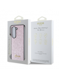 Guess PC/TPU Glitter Flakes metalllogofodral för Samsung Galaxy Z Fold 6 Pink