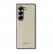 Guess PC/TPU Glitter Flakes metalllogofodral för Samsung Galaxy Z Fold 6 Gold