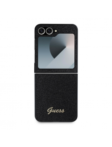 Guess PC/TPU Glitter Flakes metalllogofodral till Samsung Galaxy Z Flip 6 Svart