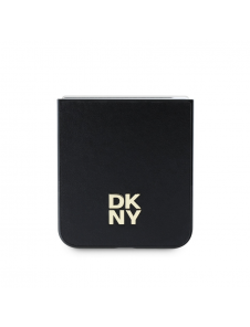 DKNY PU Leather Stack Logo Fodral för Samsung Galaxy Z Flip 6 Svart