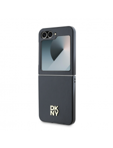 DKNY PU Leather Stack Logo Fodral för Samsung Galaxy Z Flip 6 Svart