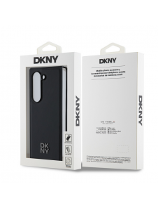 DKNY PU Leather Stack Logo MagSafe Fodral för Samsung Galaxy Z Fold 6 Svart