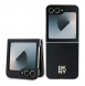 DKNY PU Läder Repeat Pattern Stack Logo Fodral till Samsung Galaxy Z Flip 6 Svart