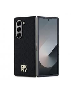 DKNY PU Läder Repeat Pattern Stack Logo MagSafe Fodral för Samsung Galaxy Z Fold 6 Black