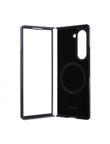 DKNY PU Läder Repeat Pattern Stack Logo MagSafe Fodral för Samsung Galaxy Z Fold 6 Black