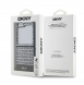 DKNY PU Läder Repeat Mönster Bottom Stripe Case för Samsung Galaxy Z Flip 6 Brown