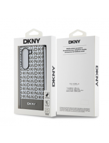 DKNY PU Läder Repeat Pattern Bottom Stripe MagSafe Fodral för Samsung Galaxy Z Fold 6 Brown
