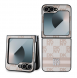 DKNY PU-läderfodral med rutigt mönster och rand till Samsung Galaxy Z Flip 6 Pink
