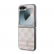 DKNY PU-läderfodral med rutigt mönster och rand till Samsung Galaxy Z Flip 6 Pink