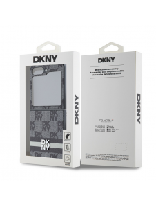 DKNY PU-läderväska med rutigt mönster och rand till Samsung Galaxy Z Flip 6 Black