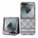 DKNY PU-läderväska med rutigt mönster och rand till Samsung Galaxy Z Flip 6 Beige
