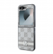 DKNY PU-läderväska med rutigt mönster och rand till Samsung Galaxy Z Flip 6 Beige