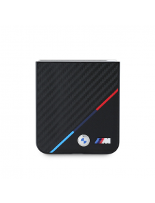 BMW M PU Carbon Tricolor Stripe Fodral till Samsung Galaxy Z Flip 6 Svart