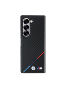BMW M PU Carbon Tricolor Stripe MagSafe Fodral för Samsung Galaxy Z Fold 6 Svart