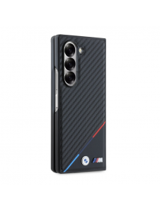 BMW M PU Carbon Tricolor Stripe MagSafe Fodral för Samsung Galaxy Z Fold 6 Svart