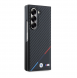 BMW M PU Carbon Tricolor Stripe MagSafe Fodral för Samsung Galaxy Z Fold 6 Svart