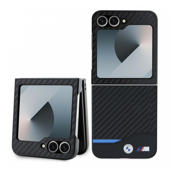 BMW M PU Carbon Blue Line Fodral till Samsung Galaxy Z Flip 6 Svart