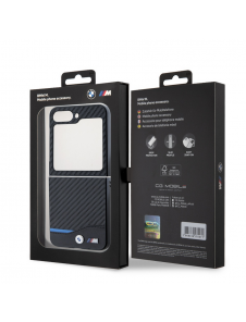 BMW M PU Carbon Blue Line Fodral till Samsung Galaxy Z Flip 6 Svart