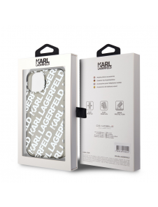 Karl Lagerfeld IML Elektropläterad Repeterad Logotypfodral till iPhone 15 Silver