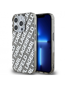 Karl Lagerfeld IML Elektropläterat Repeterad Logotypfodral till iPhone 15 Pro Silver