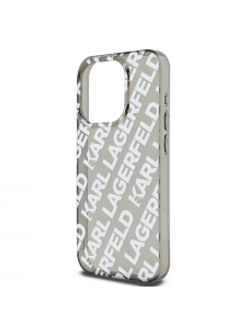 Karl Lagerfeld IML Elektropläterat Repeterad Logotypfodral till iPhone 15 Pro Silver