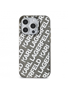 Karl Lagerfeld IML Elektropläterat Repeterad Logotypfodral till iPhone 15 Pro Max Silver