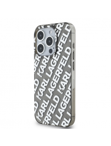 Karl Lagerfeld IML Elektropläterat Repeterad Logotypfodral till iPhone 15 Pro Max Silver