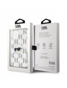 Karl Lagerfeld IML Elektropläterat Karl Head-fodral till iPhone 15 Transparent