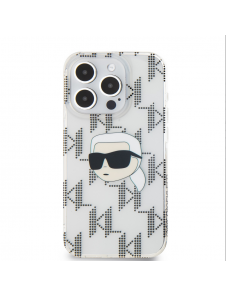 Karl Lagerfeld IML Elektropläterat Karl Head-fodral till iPhone 15 Pro Transparent