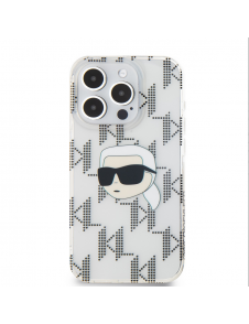 Karl Lagerfeld IML Elektropläterat Karl Head-fodral till iPhone 15 Pro Transparent