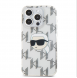Karl Lagerfeld IML Elektropläterat Karl Head-fodral till iPhone 15 Pro Transparent