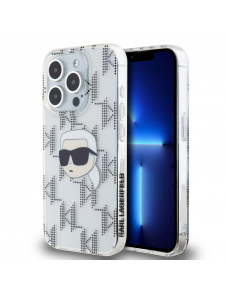Karl Lagerfeld IML Elektropläterat Karl Head-fodral till iPhone 15 Pro Max Transparent