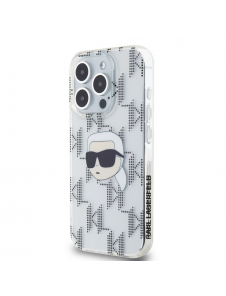 Karl Lagerfeld IML Elektropläterat Karl Head-fodral till iPhone 15 Pro Max Transparent