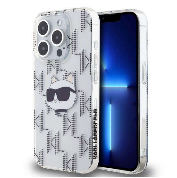 Karl Lagerfeld IML Elektropläterat Choupette-huvudfodral till iPhone 15 Pro Transparent