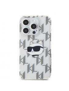 Karl Lagerfeld IML Elektropläterat Choupette-huvudfodral till iPhone 15 Pro Transparent