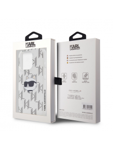 Karl Lagerfeld IML Elektropläterat Choupette-huvudfodral till iPhone 15 Pro Transparent