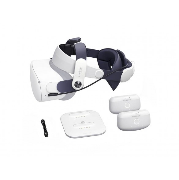 BoboVR M2+ 2 dragavlastningsrem för Meta Quest 2 + 2x B2 batteri + BD2 laddstation