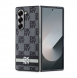 DKNY PU-läderväska med rutigt mönster och rand till Samsung Galaxy Z Fold 6 Black