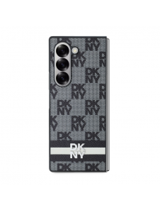 DKNY PU-läderväska med rutigt mönster och rand till Samsung Galaxy Z Fold 6 Black